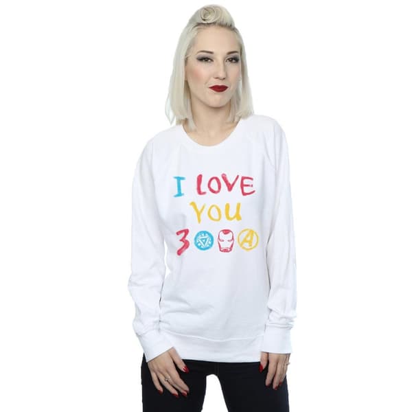 Marvel Womens/Ladies Avengers Endgame I Love You 3000 Crayons Sweatshirt