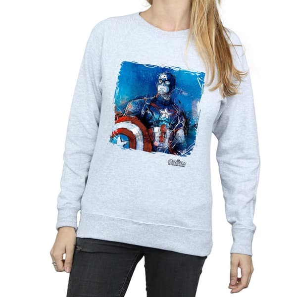 Marvel Womens/Ladies Captain America Art Sweatshirt