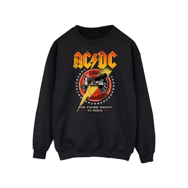 AC/DC Mens For Those About To Rock 1981 Sweatshirt Black L