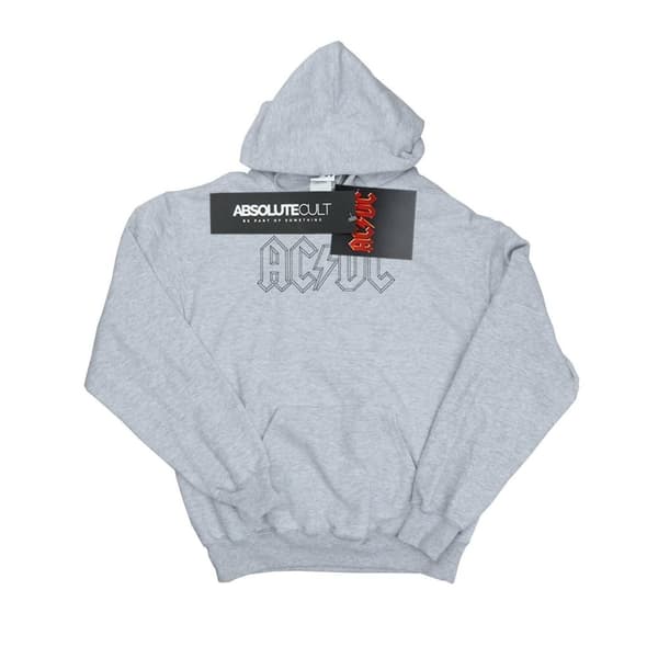 AC/DC Womens/Ladies Black Outline Logo Hoodie