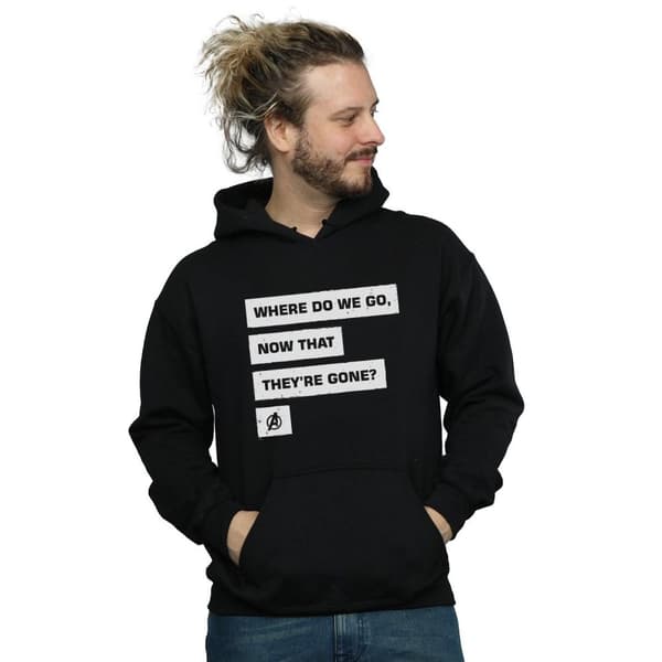 Marvel Mens Avengers Endgame Where Do We Go Hoodie