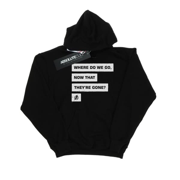 Marvel Mens Avengers Endgame Where Do We Go Hoodie Black S