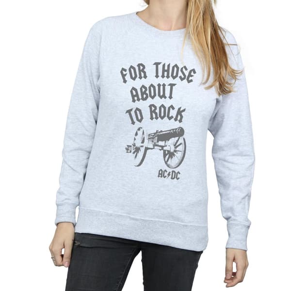 AC/DC Womens/Ladies For Those About To Rock Cannon Sweatshirt