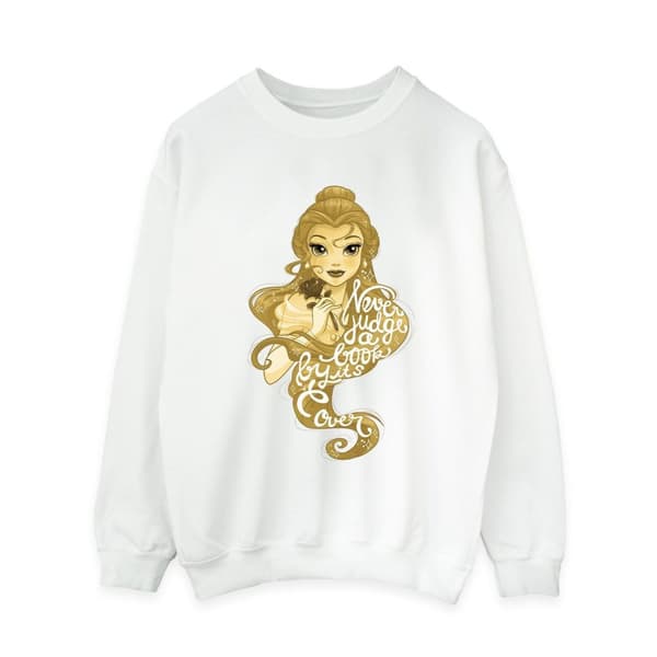 Disney Dam/Tjej Skönheten och odjuret dömer aldrig Sweatshirt White L
