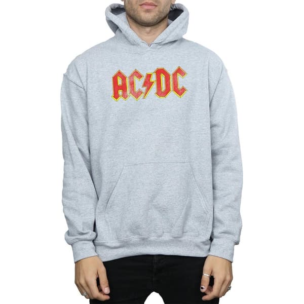 AC/DC Mens Distressed Red Logo Hoodie