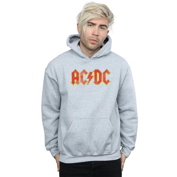 AC/DC Mens Distressed Red Logo Hoodie