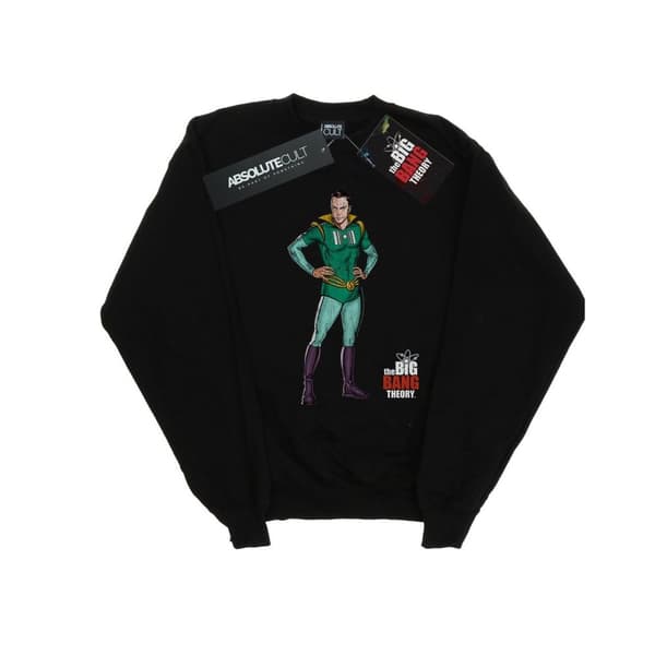 The Big Bang Theory Mens Sheldon Superhero Sweatshirt Black 5XL