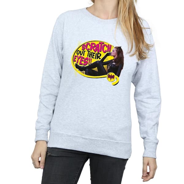 DC Comics Dam/kvinnor Batman TV Series Catwoman Scratch Sweatshirt