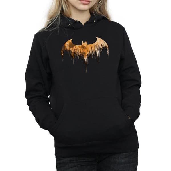 DC Comics Womens/Ladies Batman Arkham Knight Halloween Moon Logo Fill Hoodie