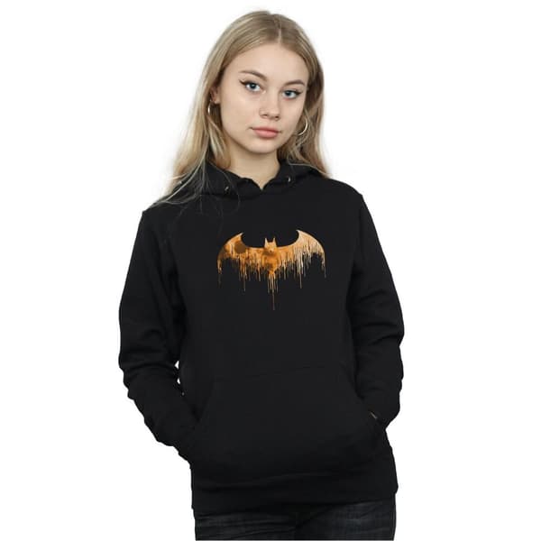 DC Comics Womens/Ladies Batman Arkham Knight Halloween Moon Logo Fill Hoodie