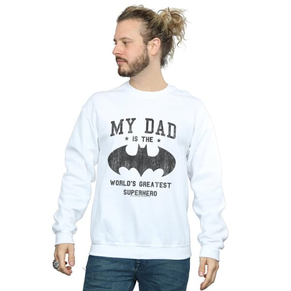 DC Comics Mens Batman My Dad Is A Superhero Sweatshirt