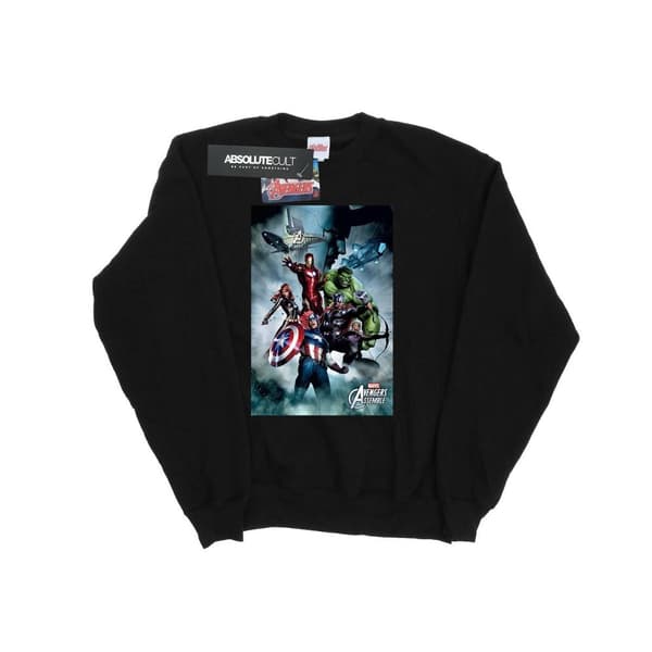 Marvel Womens/Ladies Avengers Assemble Team Montage Sweatshirt Black XXL