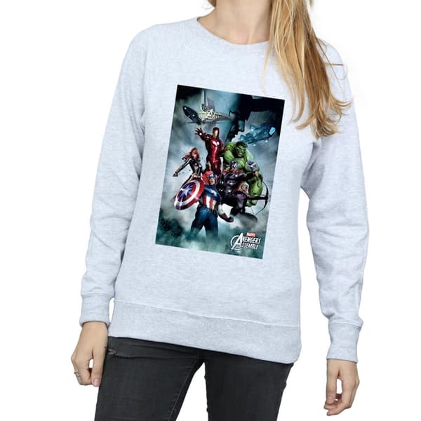 Marvel Womens/Ladies Avengers Assemble Team Montage Sweatshirt