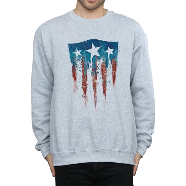 Marvel Mens Captain America Flag Shield Sweatshirt