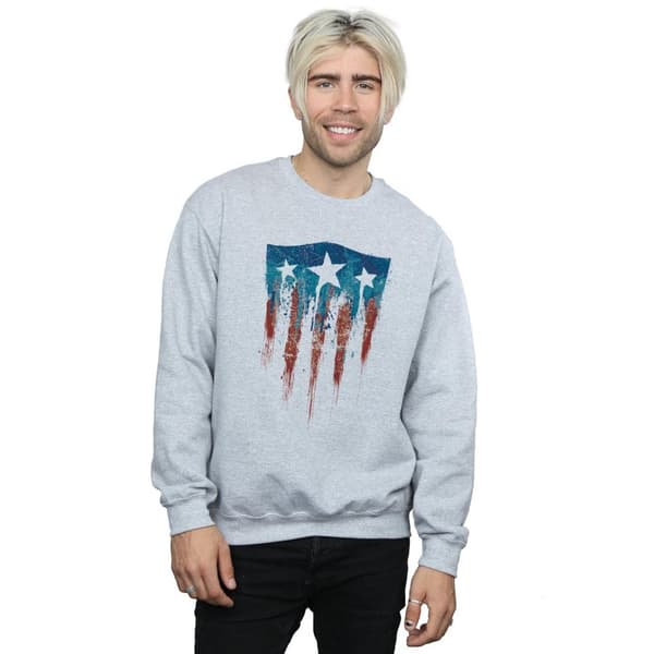 Marvel Mens Captain America Flag Shield Sweatshirt