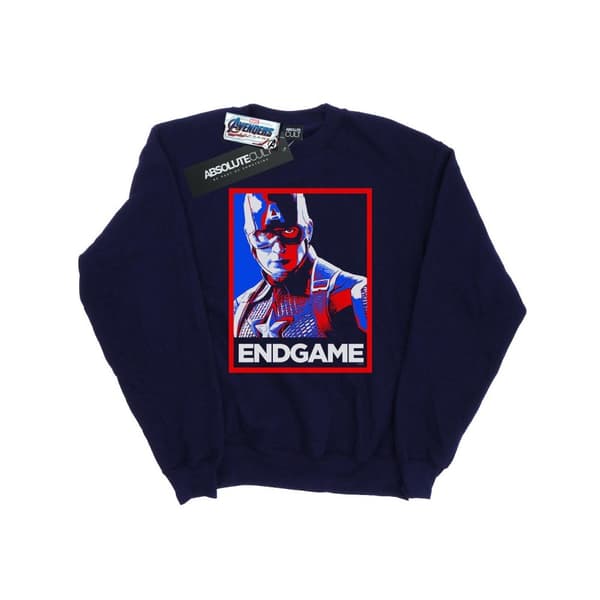 Marvel Girls Avengers Endgame Captain America Poster Sweatshirt Navy Blue 5-6 Years