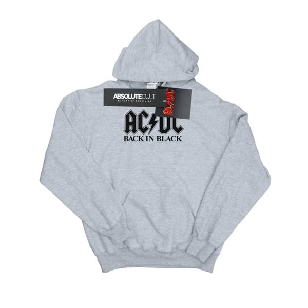 AC/DC Mens Back in Black Logo Hoodie