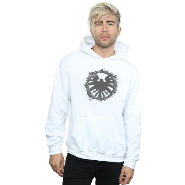 Marvel Mens Agents Of SHIELD Brushed Logo Hoodie