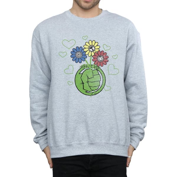 Marvel Mens Hulk Flower Fist-tröja