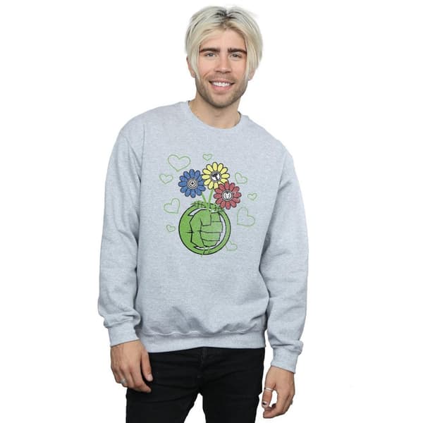 Marvel Mens Hulk Flower Fist-tröja