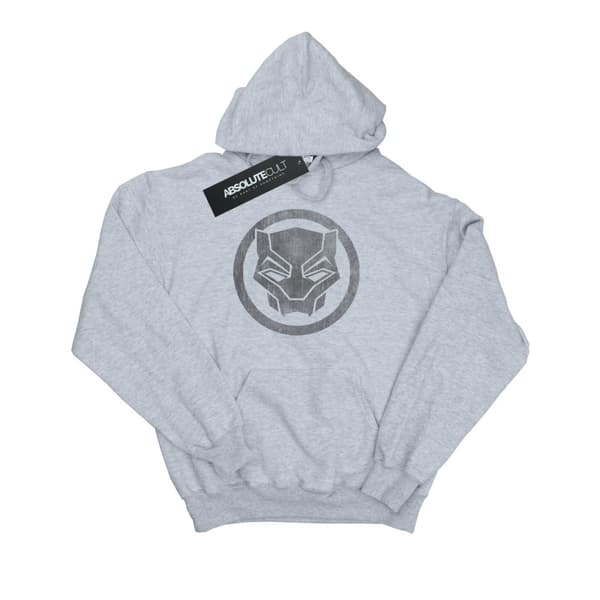 Marvel Mens Black Panther Distressed Icon Hoodie