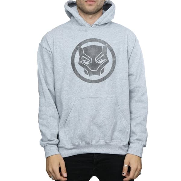 Marvel Mens Black Panther Distressed Icon Hoodie