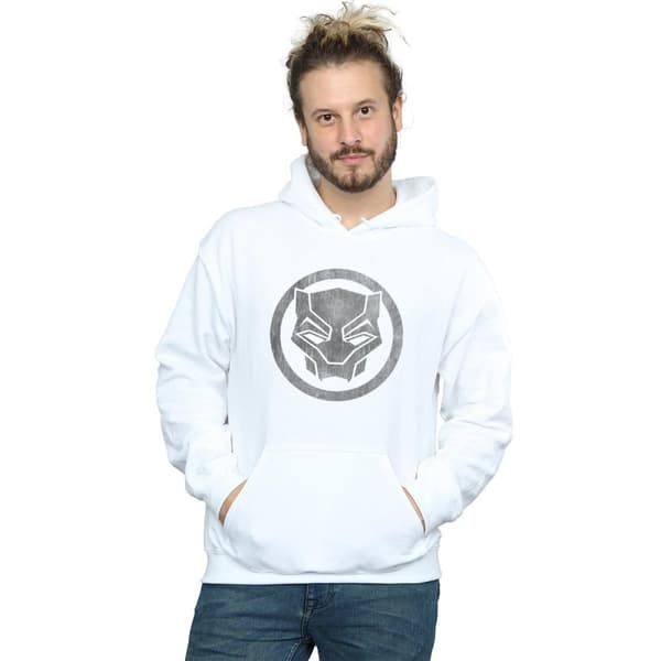 Marvel Mens Black Panther Distressed Icon Hoodie