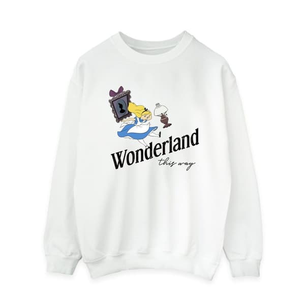 Disney Dam/Tjej Alice In Wonderland This Way Sweatshirt White XL