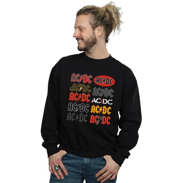 AC/DC Sweatshirt med flera loggor för herrar
