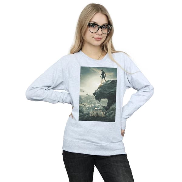 Marvel Womens/Ladies Black Panther Poster Sweatshirt