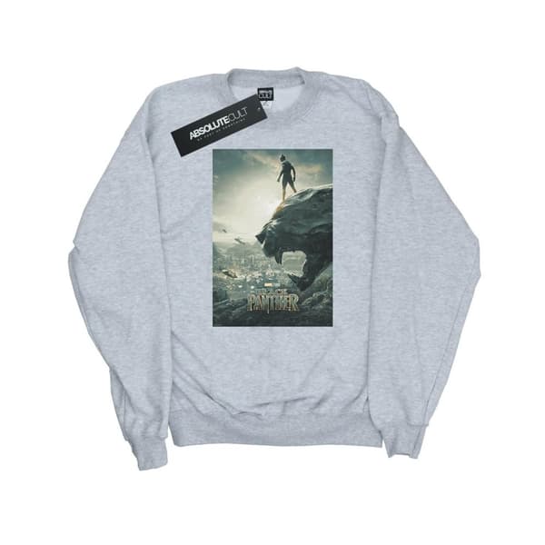 Marvel Womens/Ladies Black Panther Poster Sweatshirt Heather Grey XL