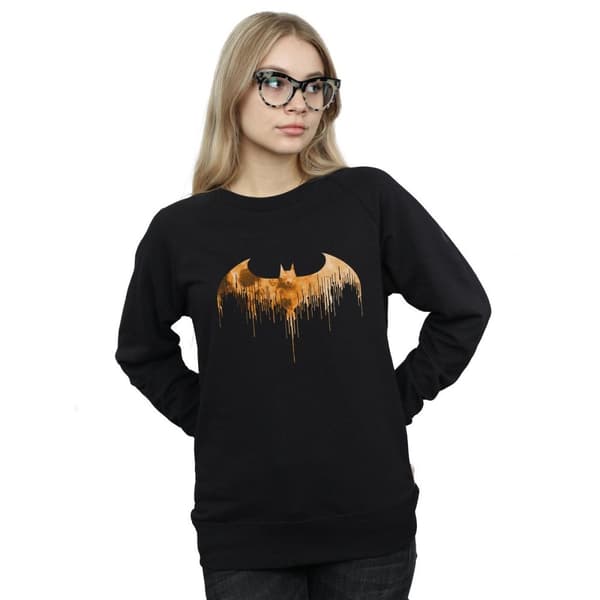 DC Comics Dam/Tjej Batman Arkham Knight Halloween Moon Logo Fill Sweatshirt
