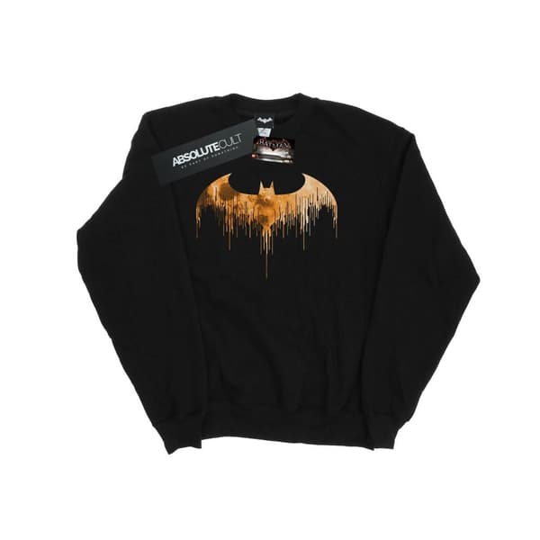 DC Comics Dam/Tjej Batman Arkham Knight Halloween Moon Logo Fill Sweatshirt Black S