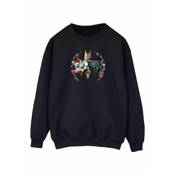DC Comics Womens/Ladies Batman Comic Book Logo Sweatshirt Black XXL