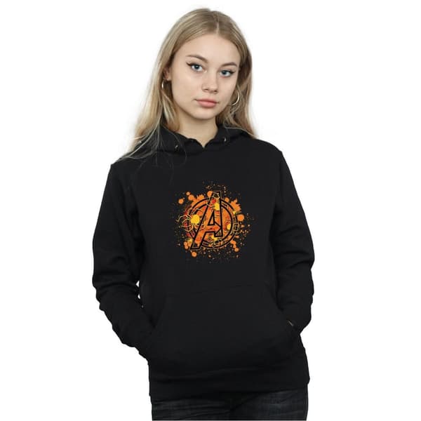 Marvel Kvinnor/Ladies Avengers Assemble Halloween Spider Logo Hoodie