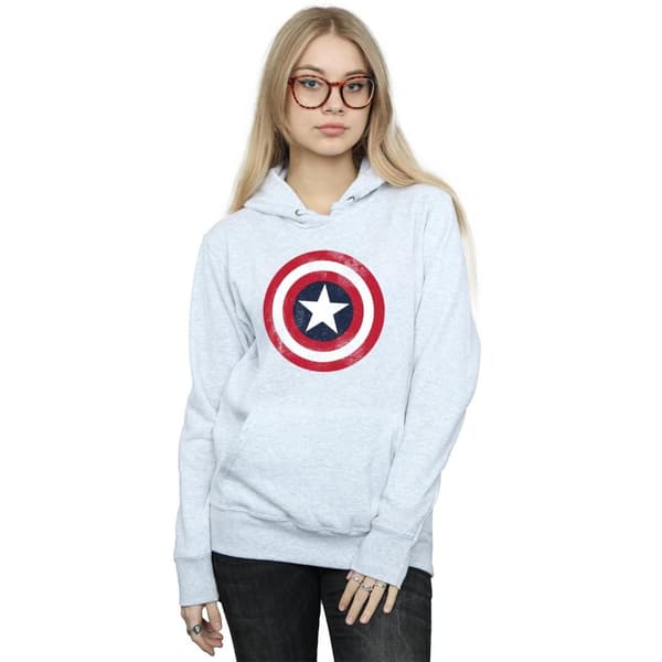 Marvel Womens/Ladies Captain America Distressed Shield Hoodie