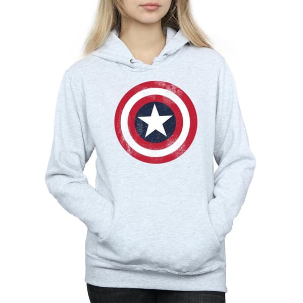 Marvel Womens/Ladies Captain America Distressed Shield Hoodie