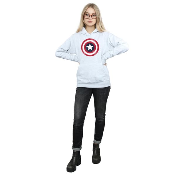 Marvel Womens/Ladies Captain America Distressed Shield Hoodie
