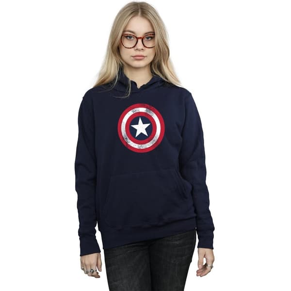 Marvel Womens/Ladies Captain America Distressed Shield Hoodie