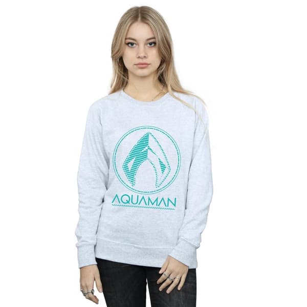 DC Comics Dam/Tjej Aquaman Aqua Logo Sweatshirt