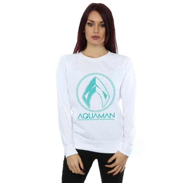 DC Comics Dam/Tjej Aquaman Aqua Logo Sweatshirt