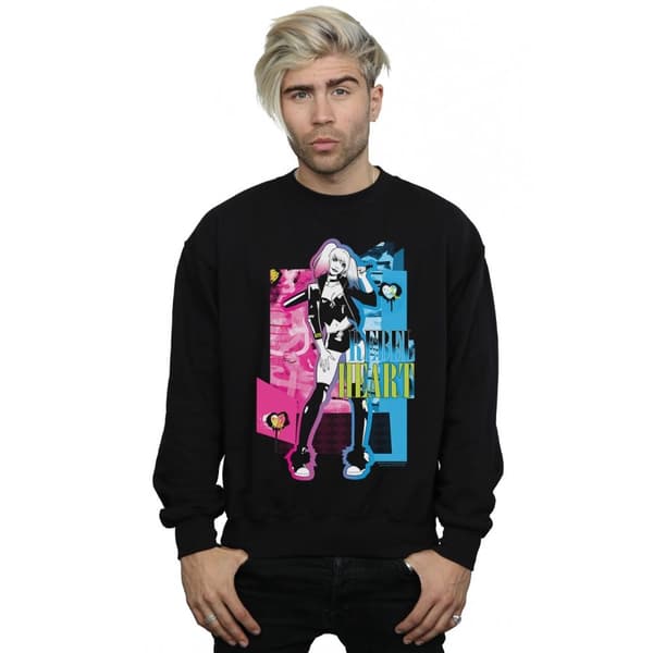 DC Comics Harley Quinn Rebel Heart-tröja för herrar