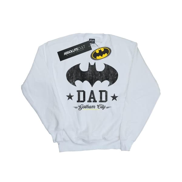 DC Comics Mens Batman I Am Bat Dad Sweatshirt White L