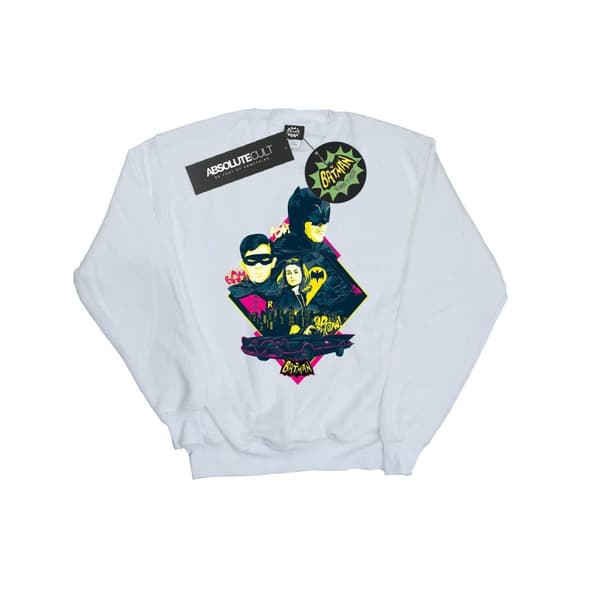 DC Comics Womens/Ladies Batman TV Series Character Pop Art Sweatshirt White XL