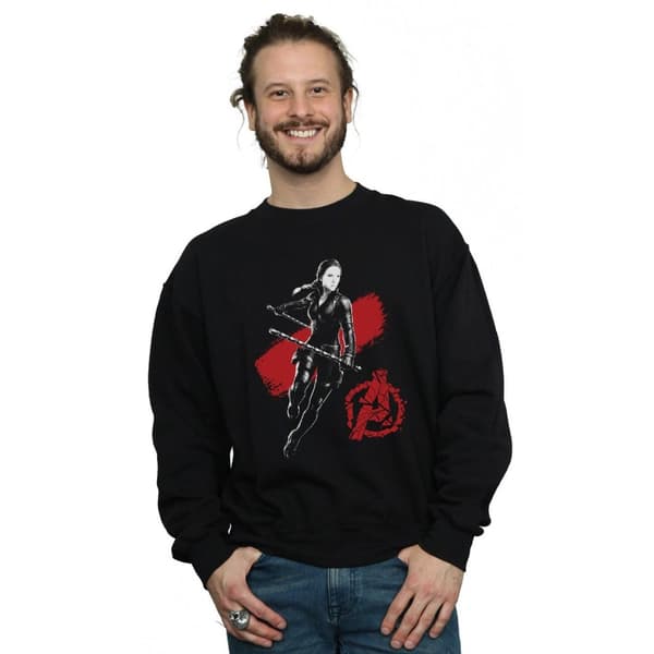 Marvel Mens Avengers Endgame Mono Black Widow Sweatshirt