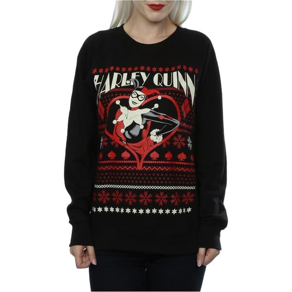 DC Comics Womens/Ladies Batman Harley Quinn Christmas Sweatshirt