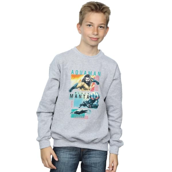 DC Comics Boys Aquaman Character Tiles Sweatshirt