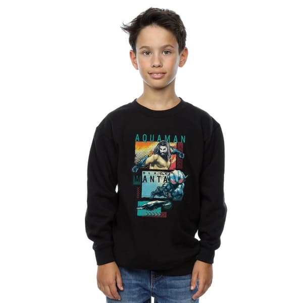 DC Comics Boys Aquaman Character Tiles Sweatshirt