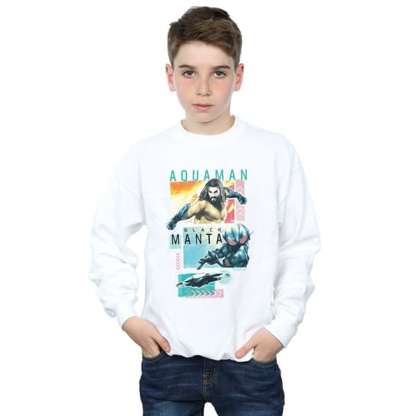 DC Comics Boys Aquaman Character Tiles Sweatshirt