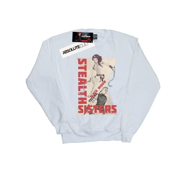 Marvel Mens Black Widow Movie Stealth Sisters Sweatshirt White 3XL